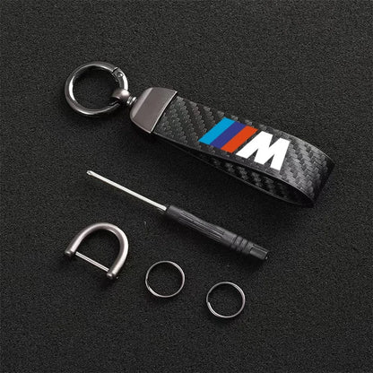 Carbon Fiber Style Metal Keychain