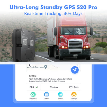 4G GPS Tracker S20 Pro — Real-Time Tracking, 30+ Days Battery, Free SIM