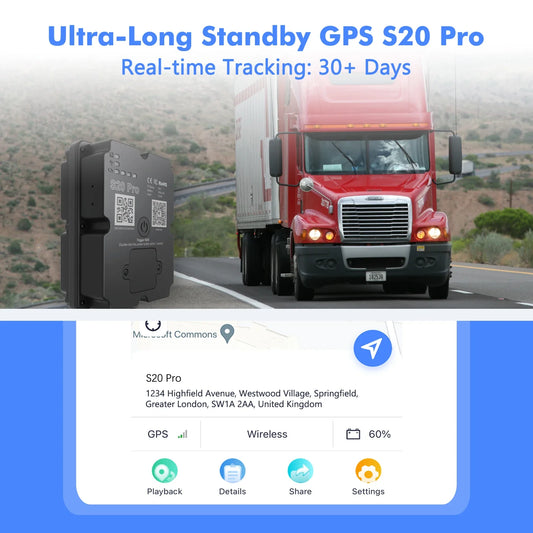 Tracker GPS 4G S20 Pro — Tracciamento in tempo reale, 30+ giorni di batteria, SIM gratuita