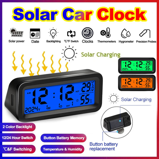 Car Dashboard Clock | Solar Thermometer