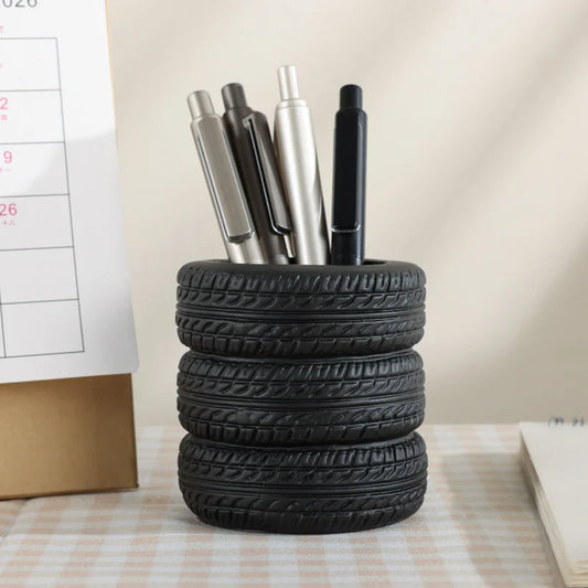 Tire Shaped Pen Holder – Car Wheel Desk Organizer