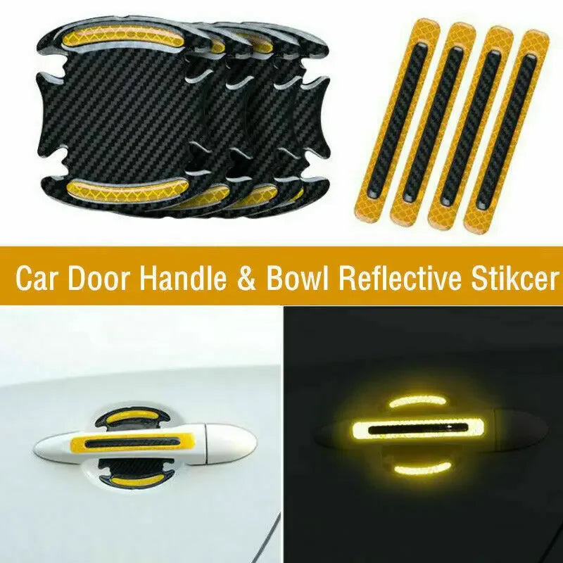 Car Door Handle Reflective Protection Sticker Set – 8 Pcs Anti-Scratch
