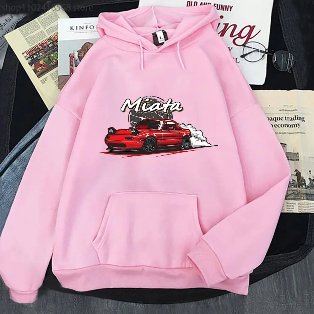 JDM Drift Culture Hoodie – Anime Car Print Unisex Sweatshirt