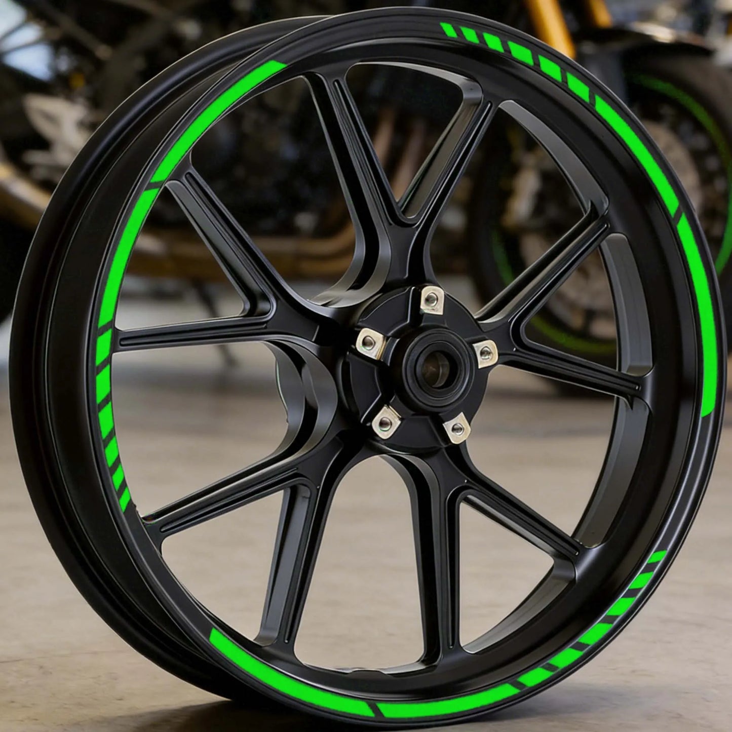 Motorcycle Wheel Rim Stickers – Racing Stripe Vinyl Decals for 15–19" Rims