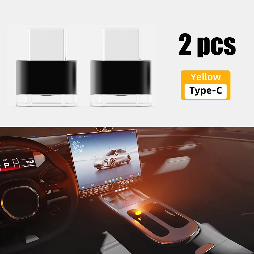 Mini Type-C LED Ambient Light – Plug & Play Car & Indoor Atmosphere Lamp (2 pcs)