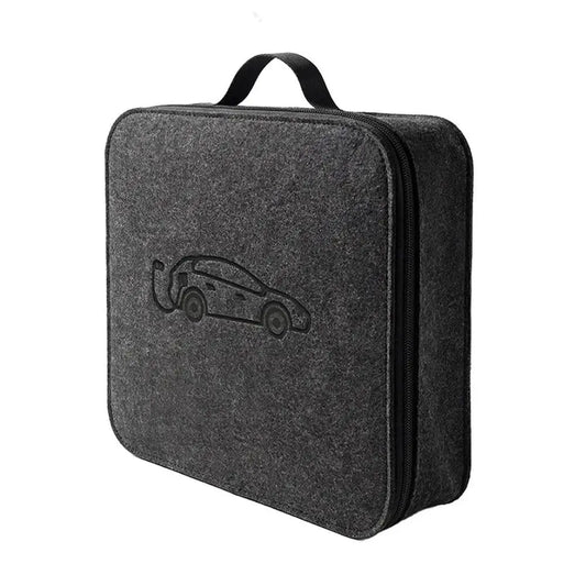 EV Charging Cable Storage Bag – Leather & Felt, Square & Round
