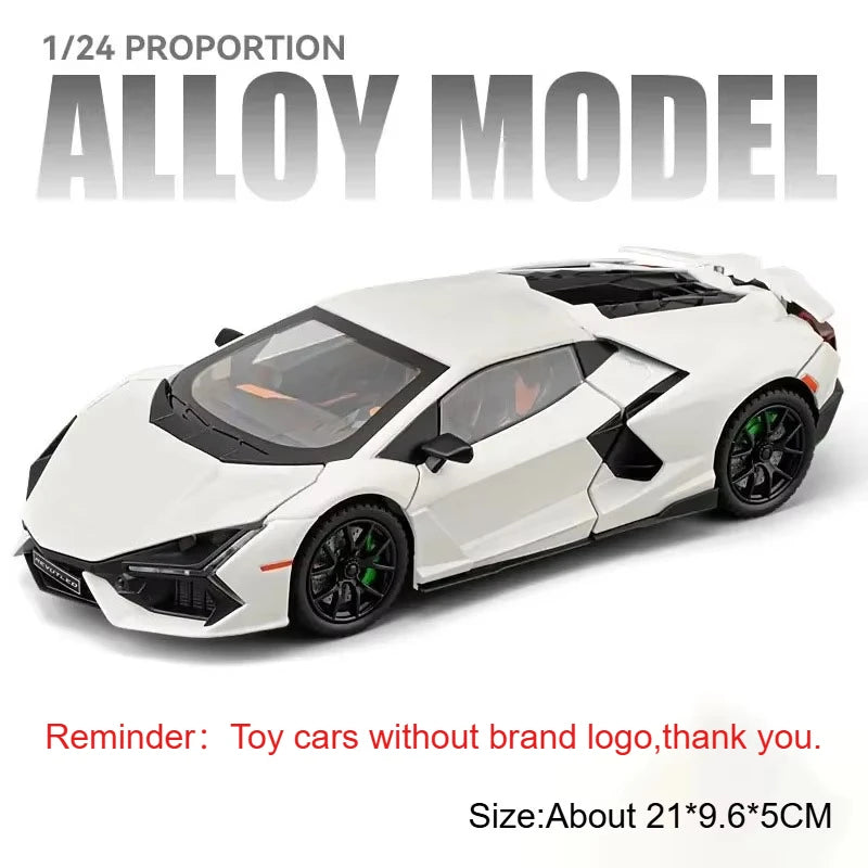 1:24 Scale Diecast Supercar Model with Sound & Light Pull Back