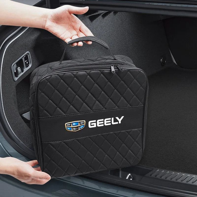 Leather Car Organizer Bag – EV Charging Cable & Accessories Storage