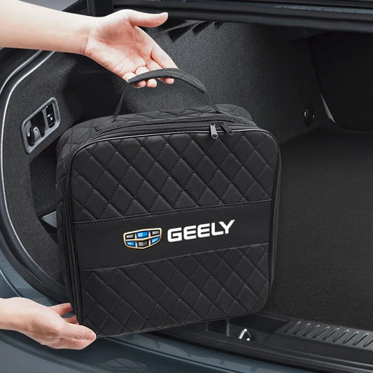 Leather Car Organizer Bag – EV Charging Cable & Accessories Storage