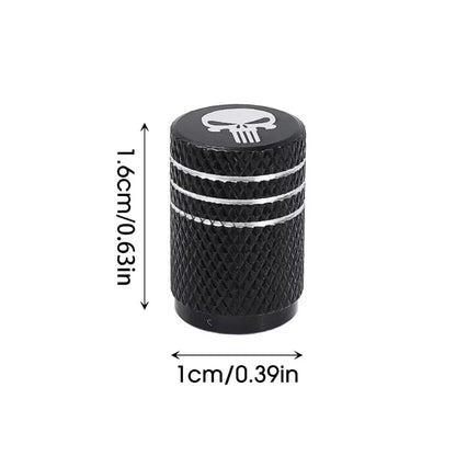 4Pcs/Lot Skull Tire Stem Air Valve Caps