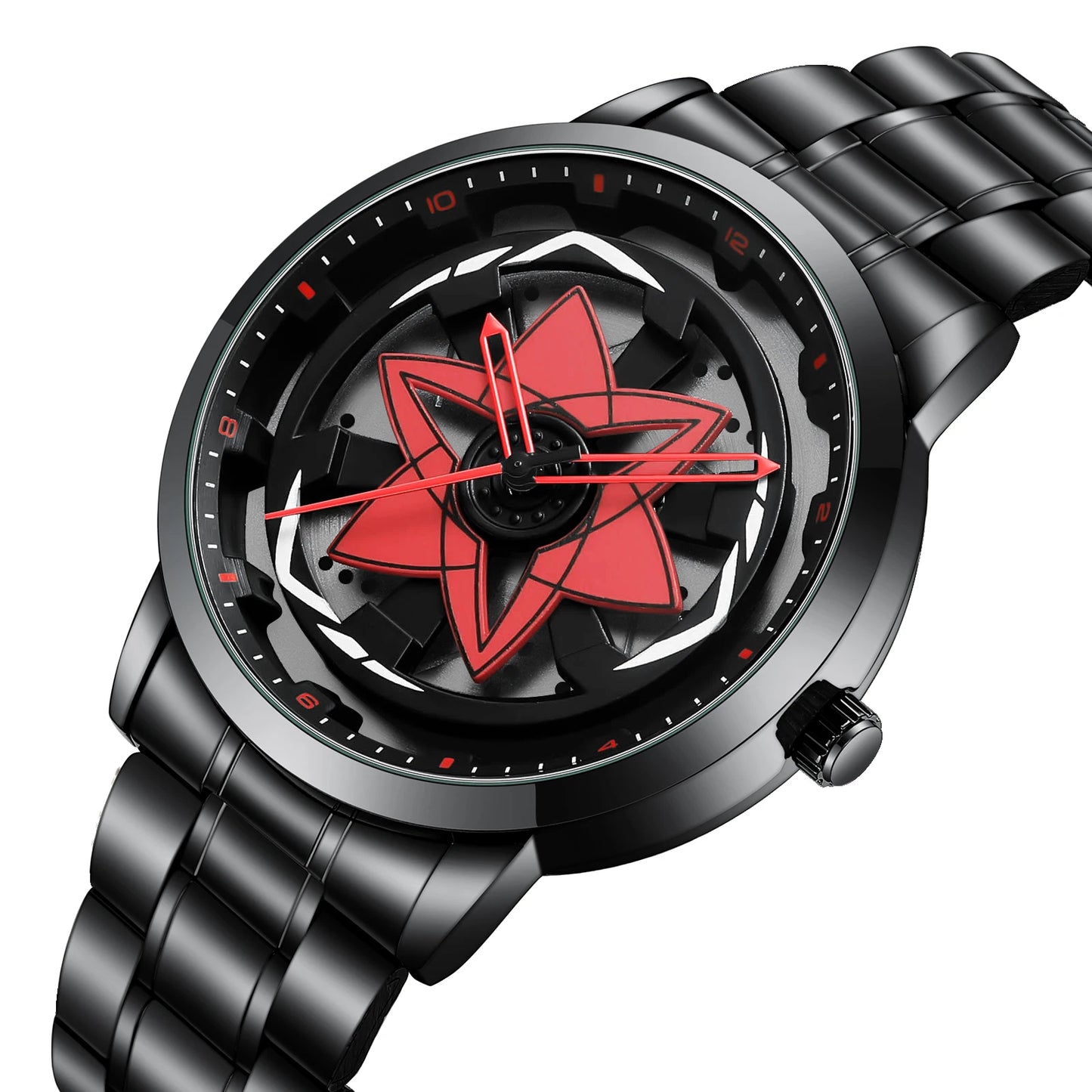 Drehendes Geometrisches Zifferblatt Armbanduhr