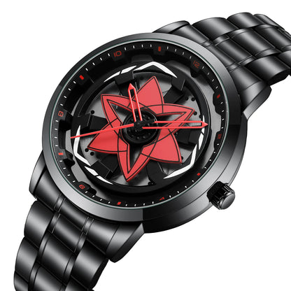 Drehendes Geometrisches Zifferblatt Armbanduhr