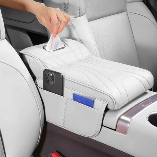 Car Armrest Booster Pad with Storage Pocket – Comfort Cushion