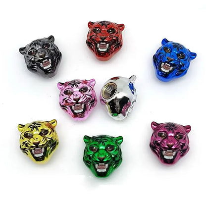 4Pcs Tiger Style Tire Valve Caps 3D