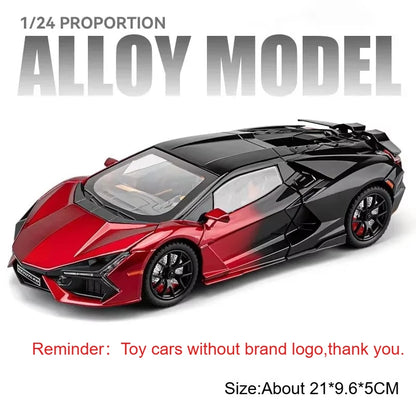 1:24 Scale Diecast Supercar Model with Sound & Light Pull Back