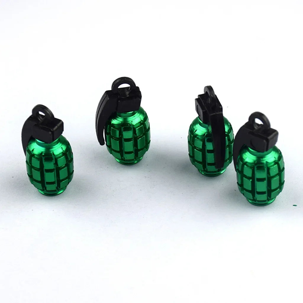 4PCS Grenade Style Tire Valve Caps