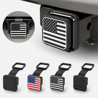 Trailer Hitch Receiver Cover - 2-Inch Aluminum & Rubber Plug