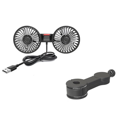 USB Car Seat Back Cooling Fan – 3-Speed Dual Head 360° Rotation Neck Cooler