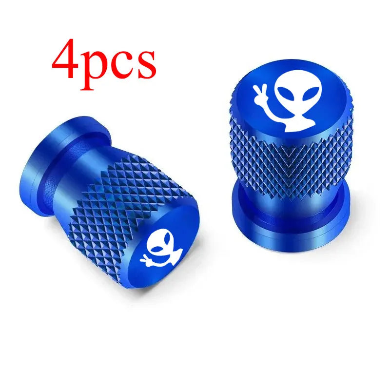 4Pcs Alien Car Wheel Tire Valve Cap