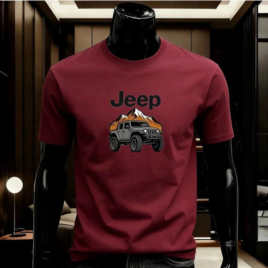 Off-Road Print Cotton T-Shirt – Men's Casual Summer Tee