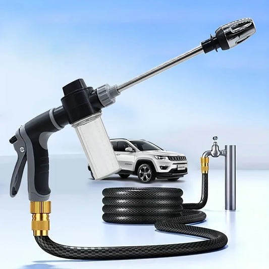 High-Pressure Car Wash Water Gun with Foam Cannon & Adjustable Nozzle