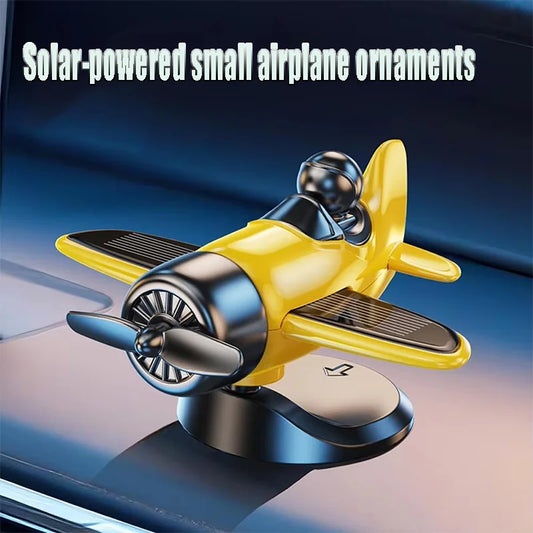 Solar Rotating Airplane Car Dashboard Ornament – 360° Auto Spin Decor