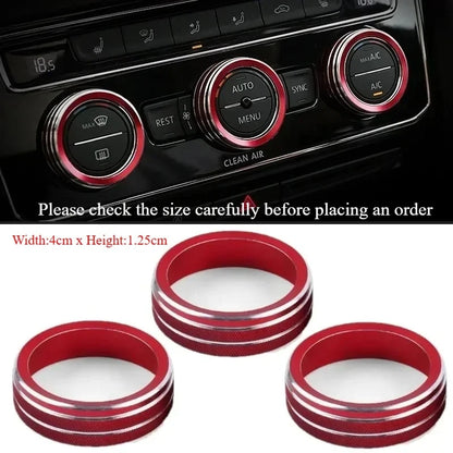 AC Control Ring Trim Cover – Aluminium Alloy Interior Trim Set of 3