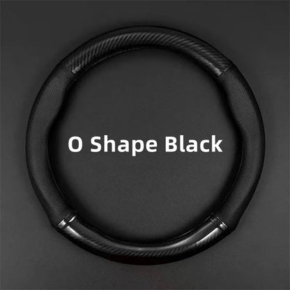 Carbon Fiber Steering Wheel Cover – Leather Anti-Slip