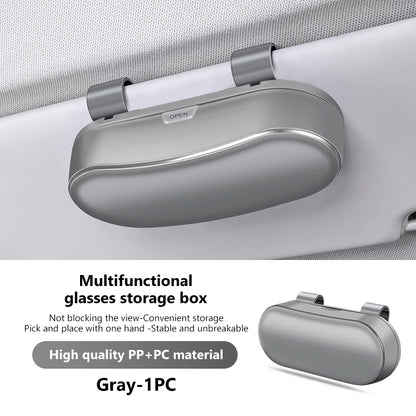 Car Sun Visor Glasses Case – Anti-Scratch Sunglasses Holder | Gray & Black