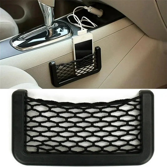 Car Seat Side Mesh Storage Net Pocket - Elastic Phone Holder Organizer