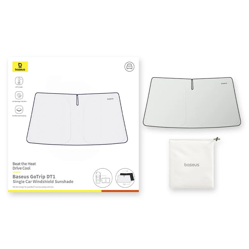 Car Windshield Sunshade – UPF2000+ | 99.95% UV Block | Keeps Car 19°C Cooler