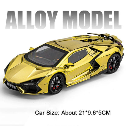1:24 Scale Diecast Supercar Model with Sound & Light Pull Back