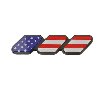 3D Tri-Color Front Grille Emblem Sticker – Car Badge Decal
