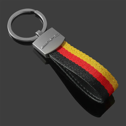 High Quality Metal Leather AMG Keychain