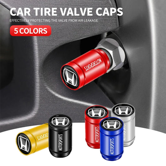 3D Aluminum Alloy Tire Valve Dust Caps – Car Wheel Accessories (4 pcs)