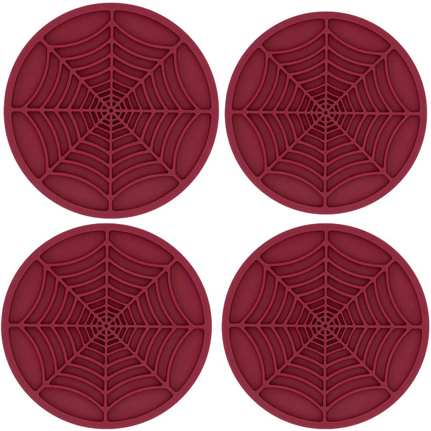Spider Web Car Coasters – Non-Slip Silicone Cup Holder Inserts (4pcs)