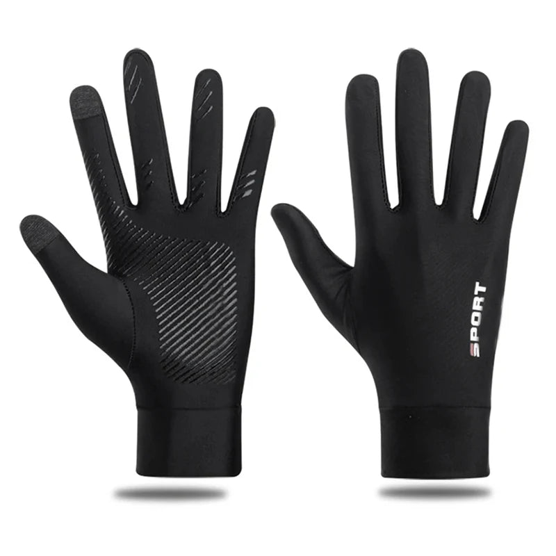 Ice Silk Touchscreen Sport Gloves – UV Protection, Anti-Slip, Unisex