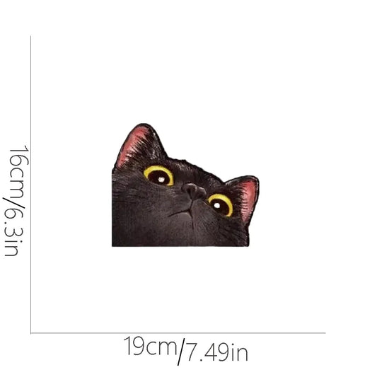 Peeking Cat Car Sticker – Funny Waterproof Decal for Cars & Laptops