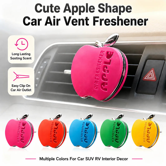 Apple-Shaped Car Air Freshener | Floral Fragrance Vent Clip