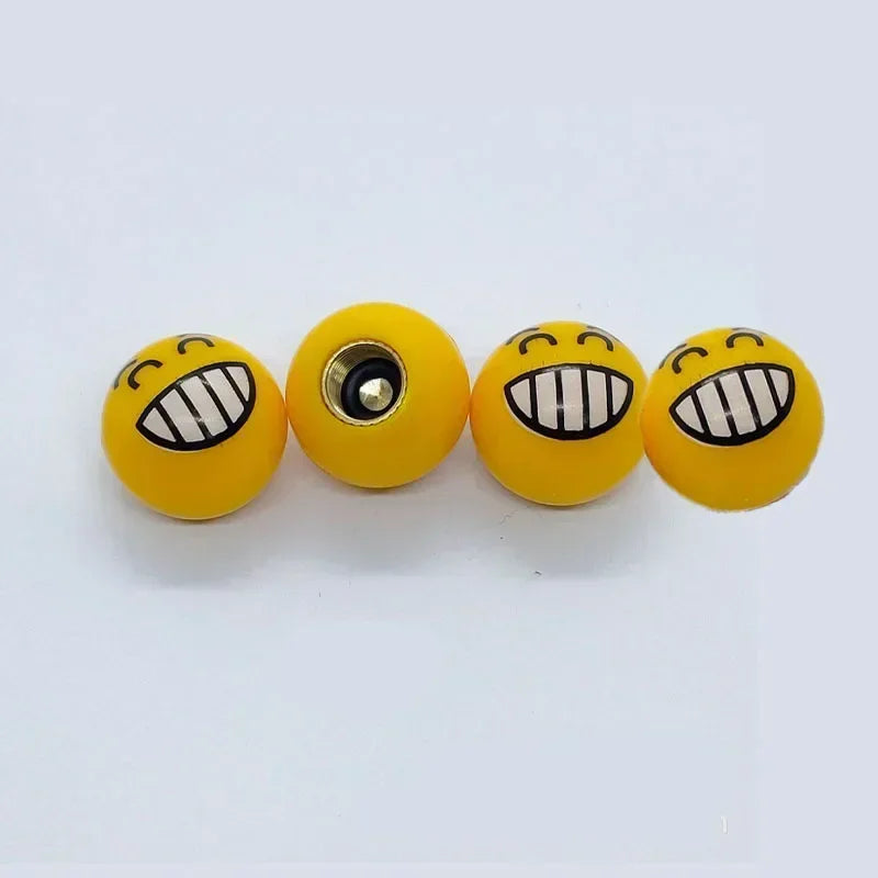 4Pcs/Set Smiley Ball Tire Valve Caps