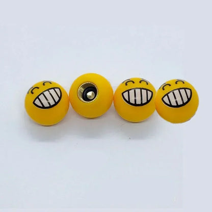 4Pcs/Set Smiley Ball Tire Valve Caps