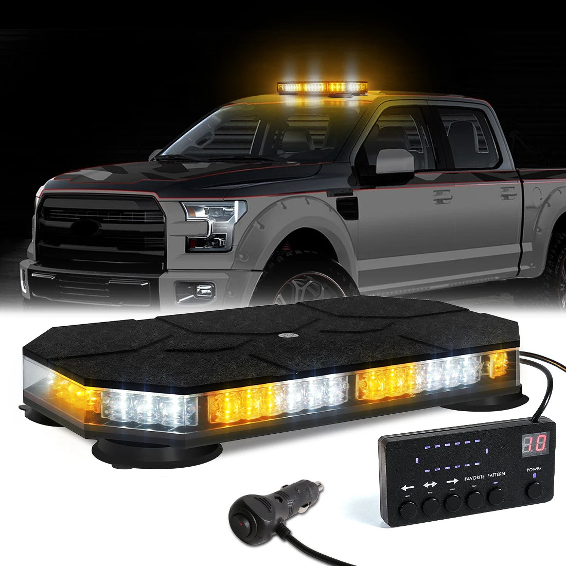 Roof Top LED Strobe Light Bar - Magnetic Mount Warning Light