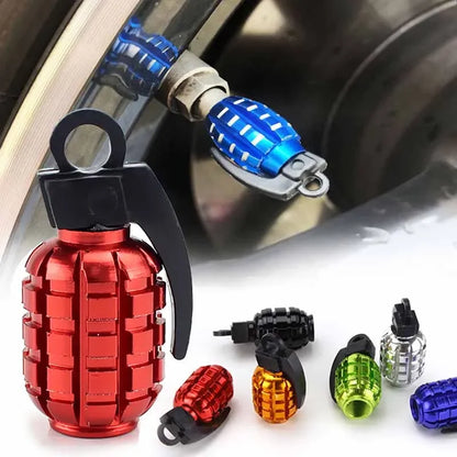 4PCS Grenade Style Tire Valve Caps