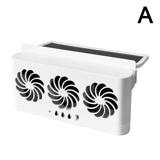 Solar Car Exhaust Fan – 3-Head Window Ventilation & Cooling Fan
