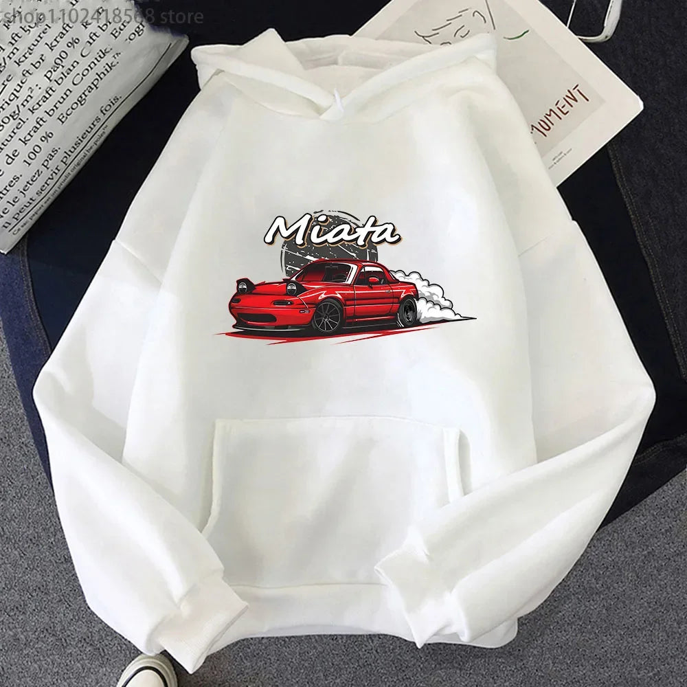 JDM Drift Culture Hoodie – Anime Car Print Unisex Sweatshirt