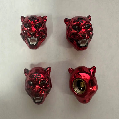 4Pcs Tiger Style Tire Valve Caps 3D