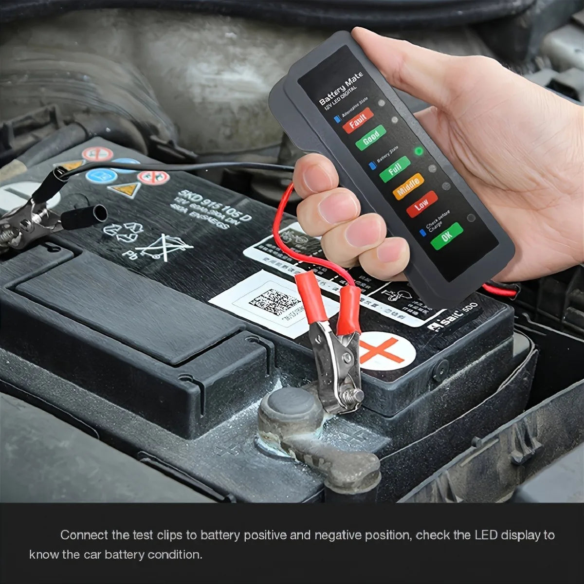 12V Car Battery Tester – Alternator & Charging System Analyzer
