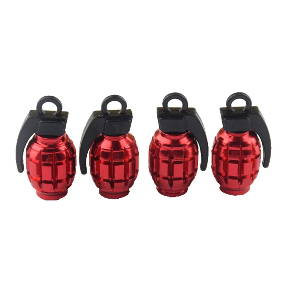 4PCS Grenade Style Tire Valve Caps