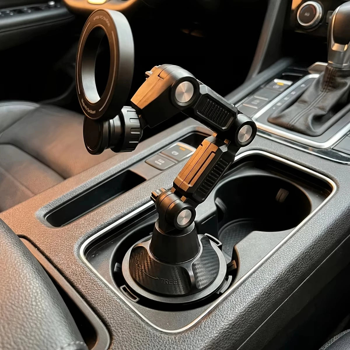 Magnetic Cup Holder Phone Mount - 360 Rotating Car Stand