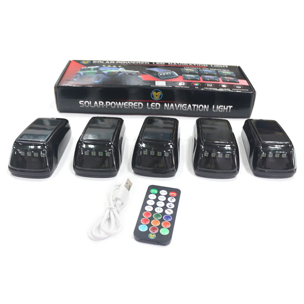 RGB Truck Cab Roof Lights - App Remote, No Drill, 5pcs Set